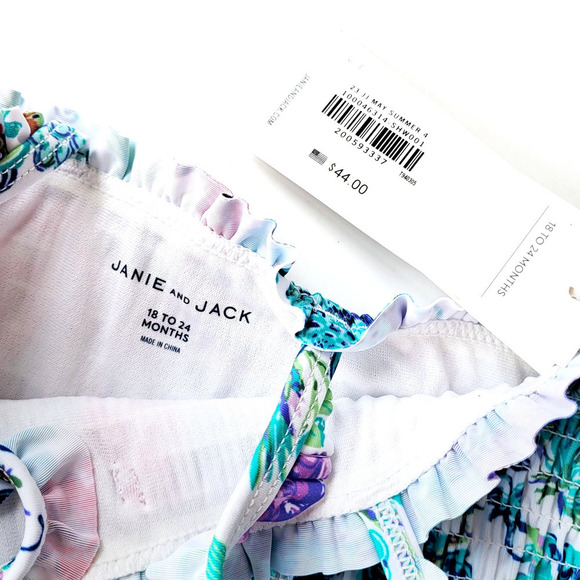 New Janie & Jack 18-24 Months Tropical Floral Smocked One-piece Swimsuit NWT - Picture 3 of 3